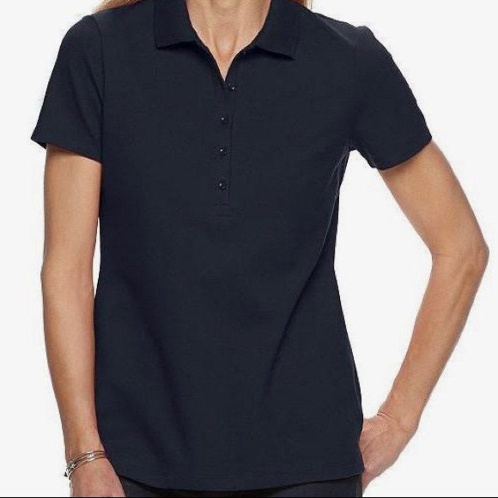 Croft & Barrow Classic Polo 2X Plus Black NWOT